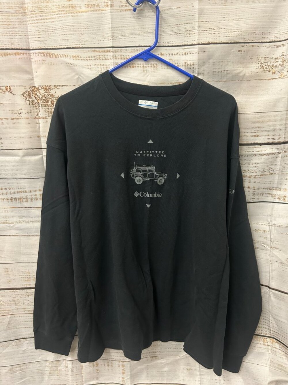 Columbia Men Black Duxbery Explorer Long‎ Sleeve T-Shirt 1X